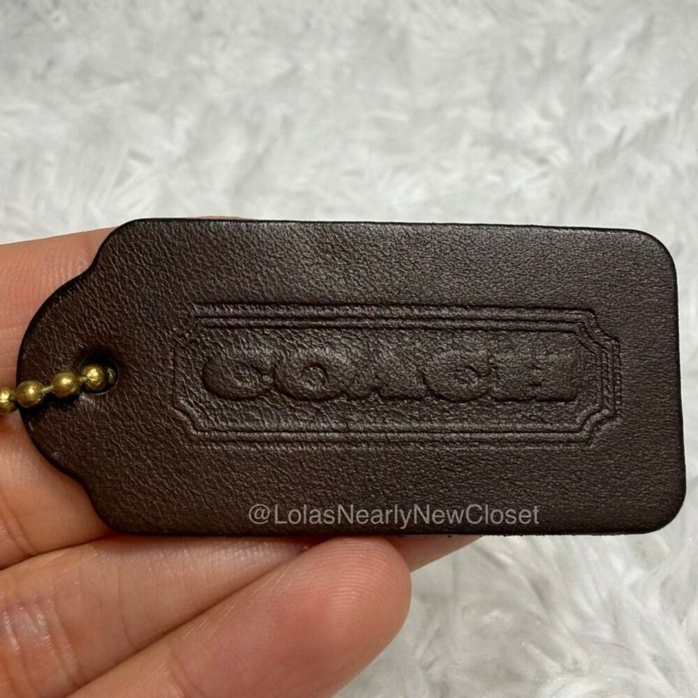 2" Vintage COACH Mahogany Fob Bag Charm Hang tag Hangtag